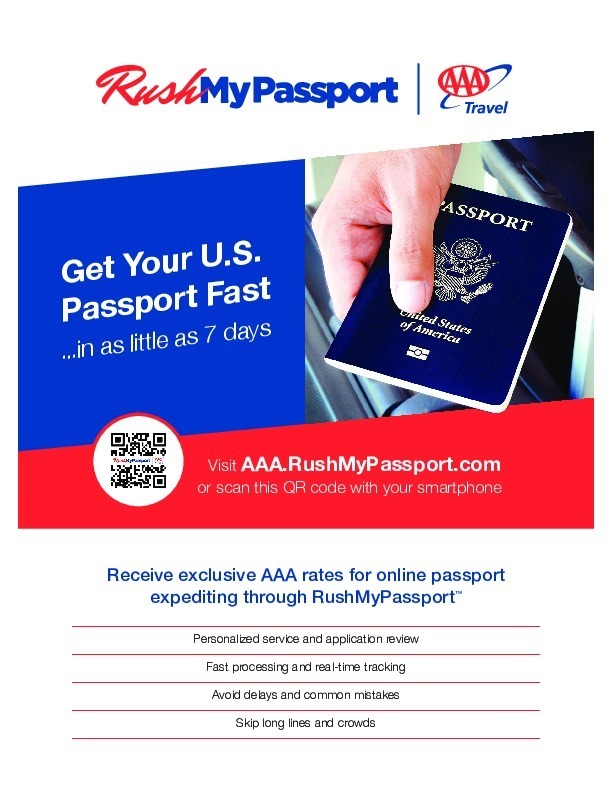 AAA RUSH MY PASSPORT In as little as 7 Days Marketing SelfServe